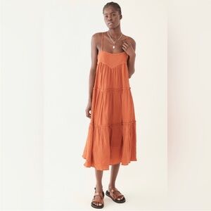 Elegant Orange Midi Dress